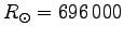 $R_\odot = 696\,000$