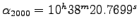 $\alpha_{\mathrm{2000}} = 10^h 38^m 20.7699^s$